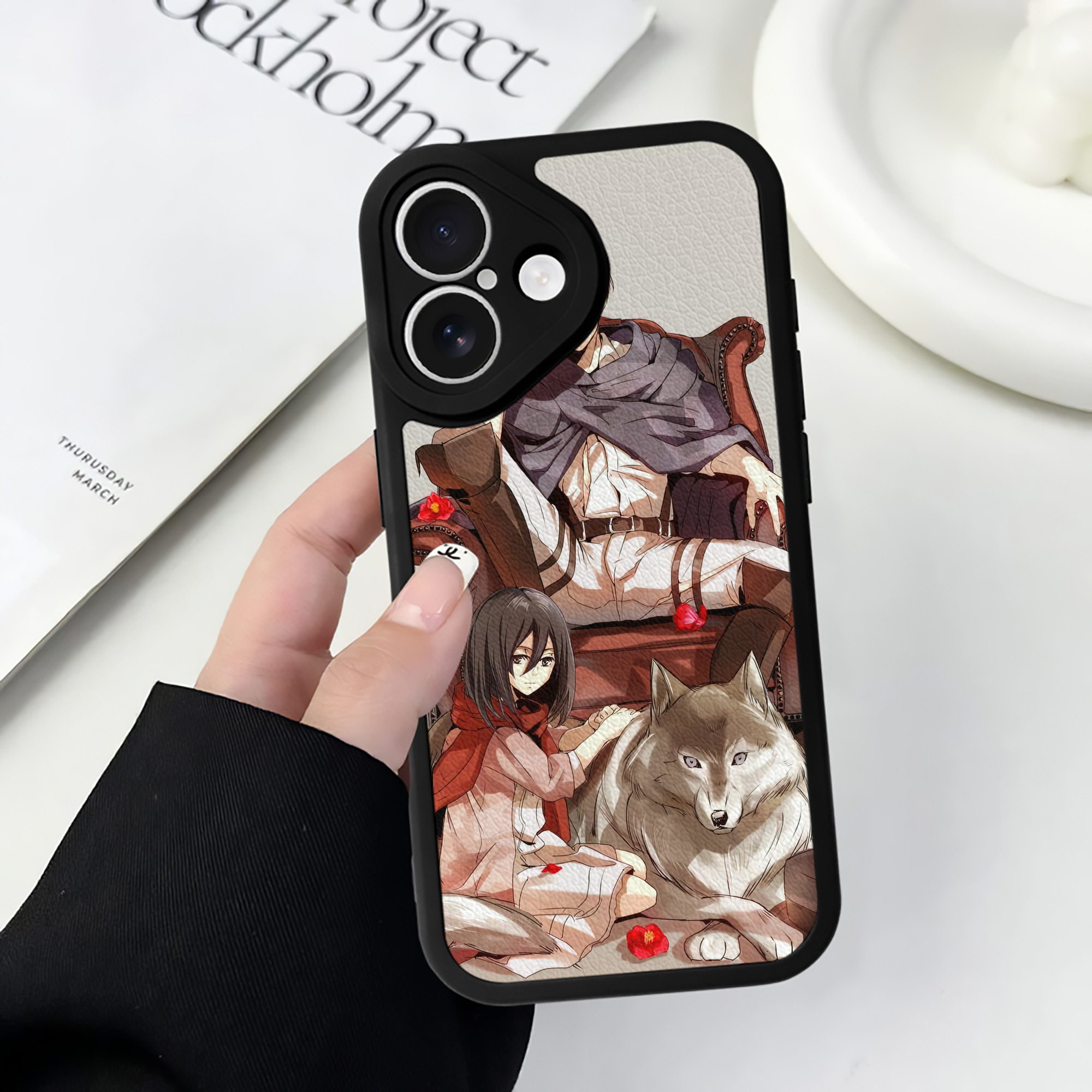 （画像用） 進撃の巨人 Attack on Titan 【iPhone 16シリーズ対応】シリコンスマホケース（レザー調） 材質：シリコン